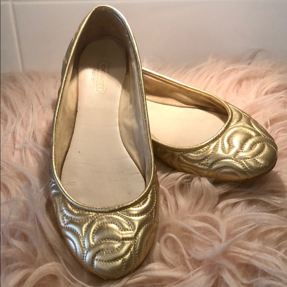Coach Laticia Metallic Gold Flats - Picture 2 of 9